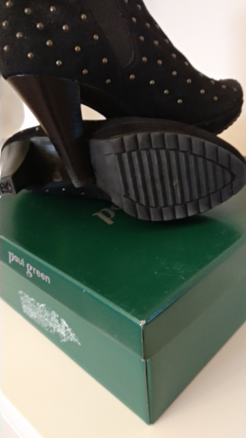 Paul Green Plateau High Heels, Gr. 4 1/2, (37) schwarz Leder