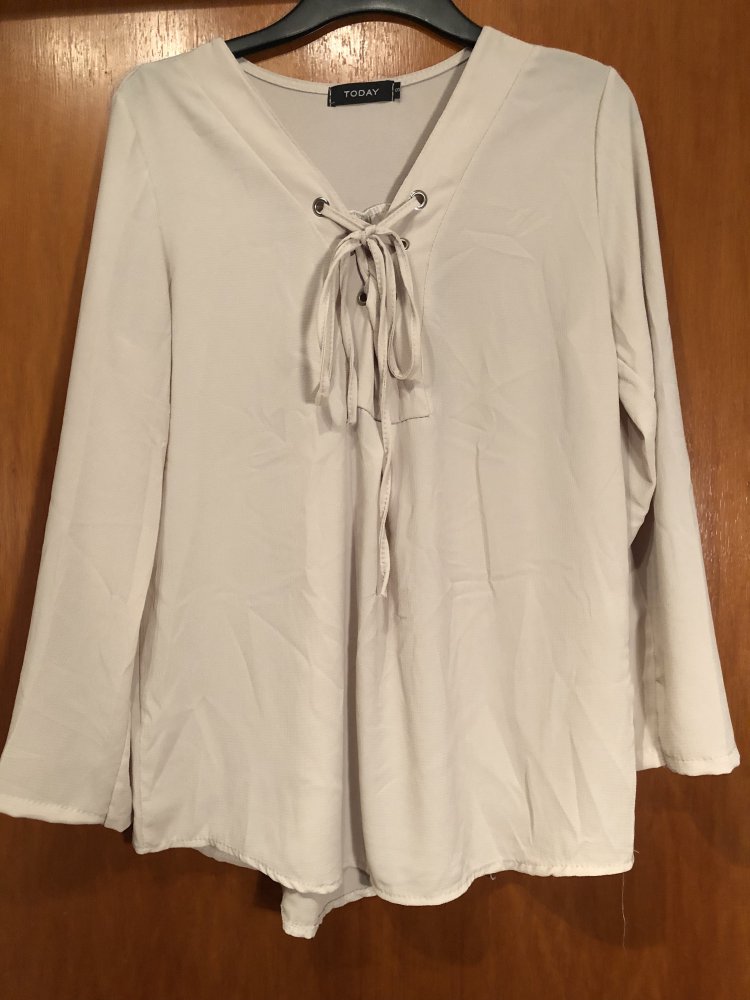 Schnürbluse Beige