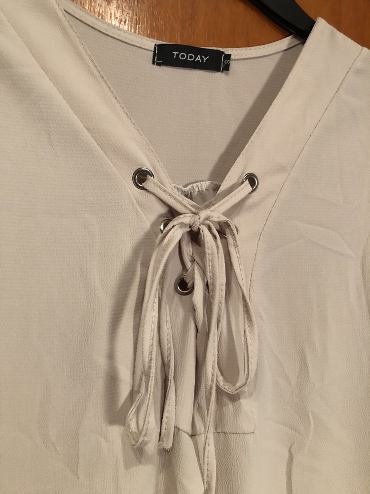 Schnürbluse Beige