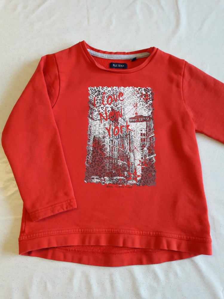 Blue Seven Sweatshirt, rot mit Druck, Gr. 116