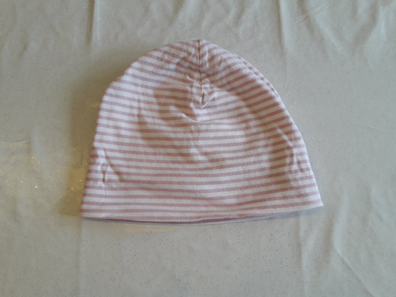 Mütze, rosa/weiß gestreift, Gr. 3
