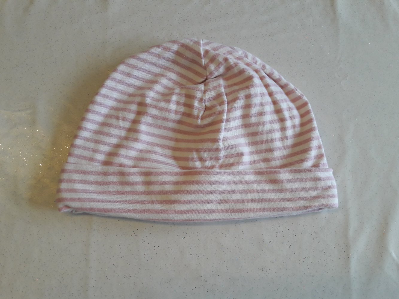 Mütze, rosa/weiß gestreift, Gr. 3