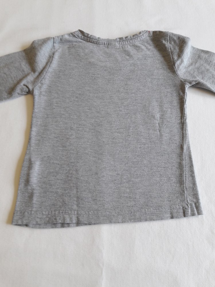 Langarmshirt, grau mit großem Herz, Gr. 104