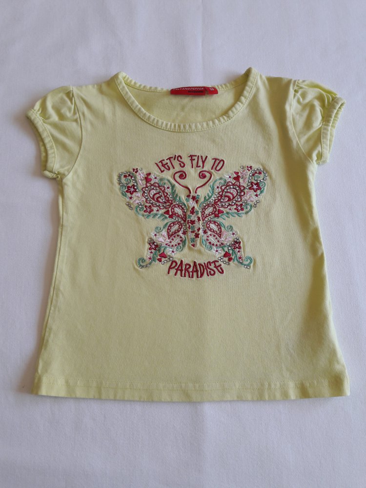 T-Shirt, gelb, mit Stickerei, Gr. 92/98