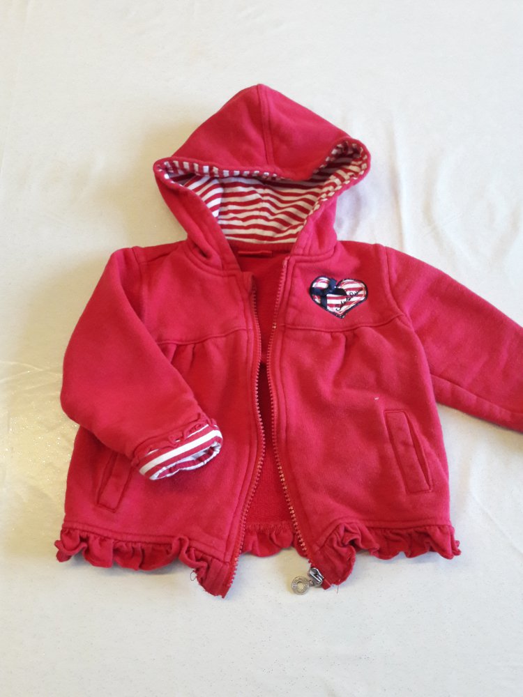 Jacke, rot, mit Kapuze