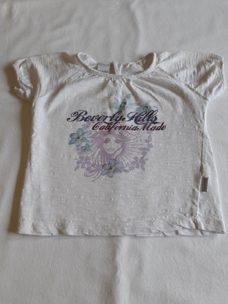 Shirt, Kurzarm, weiß mit buntem Aufdruck, Gr. 92