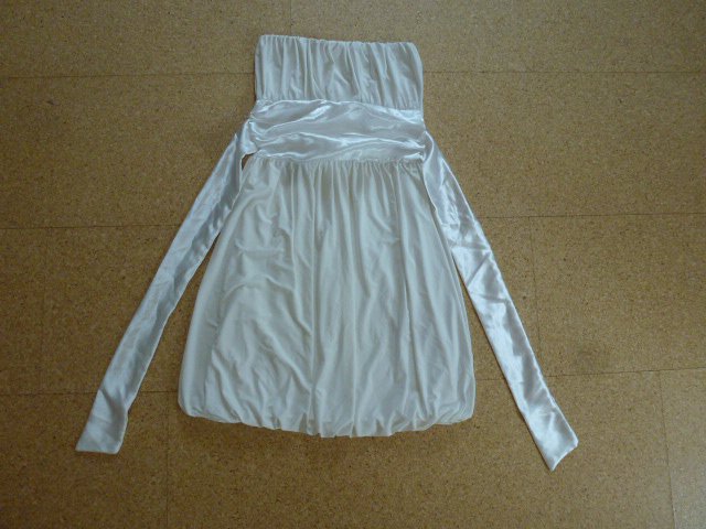 schönes Damen-Kleid Gr. 38 cremeweiß schulterfrei