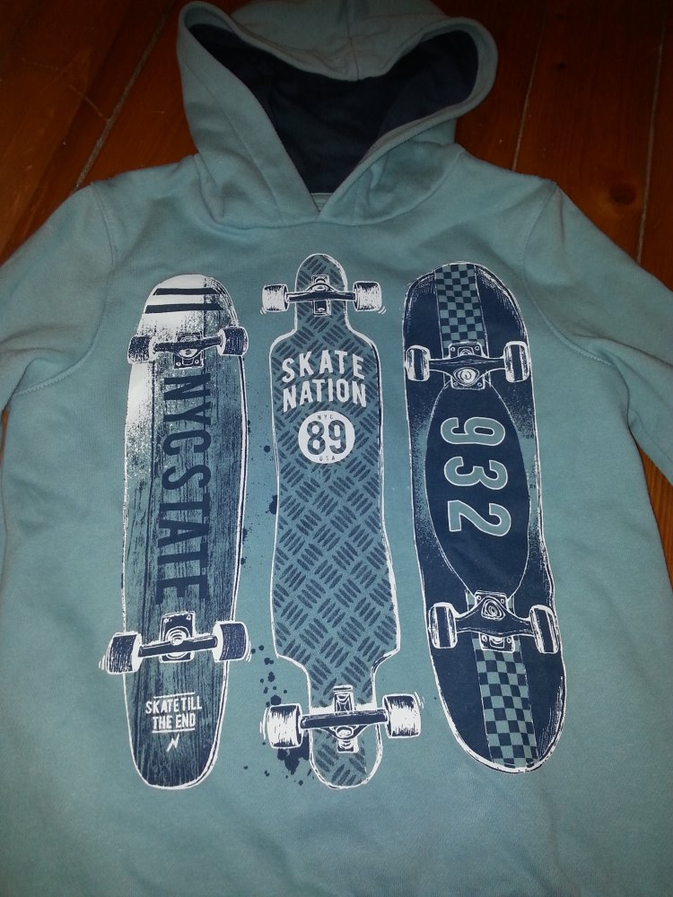 Kapuzenpullover, für Junge, Gr. 134/140, Skateboard, Skater, C&A 