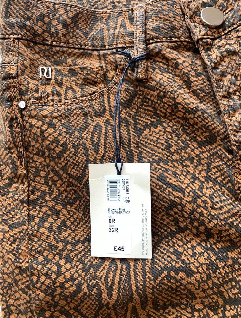 Nagelneue Jeanshose Jeggings Animalprint Gr.32 braun