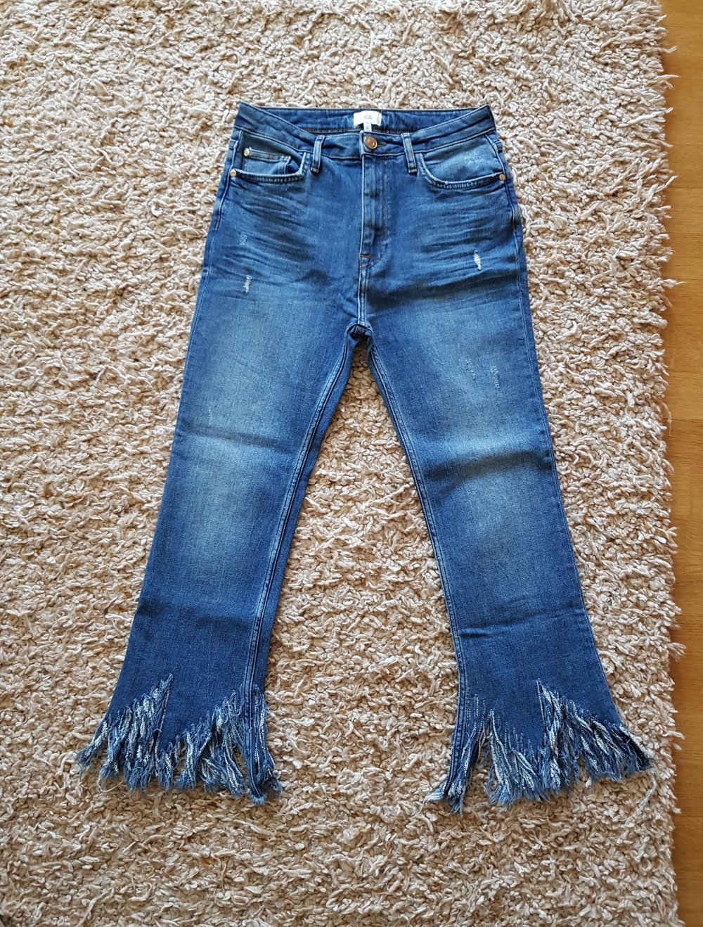 Neu! Ausgefranste Jeans highwaist 7/8 Länge Ankle Gr.36