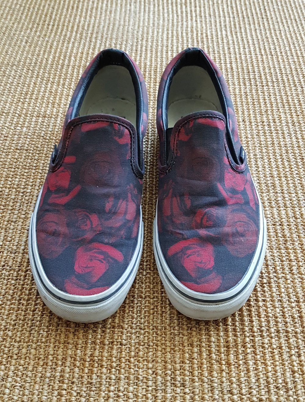 Vans Slip-on Sneaker rot Blumen gemustert Gr.39