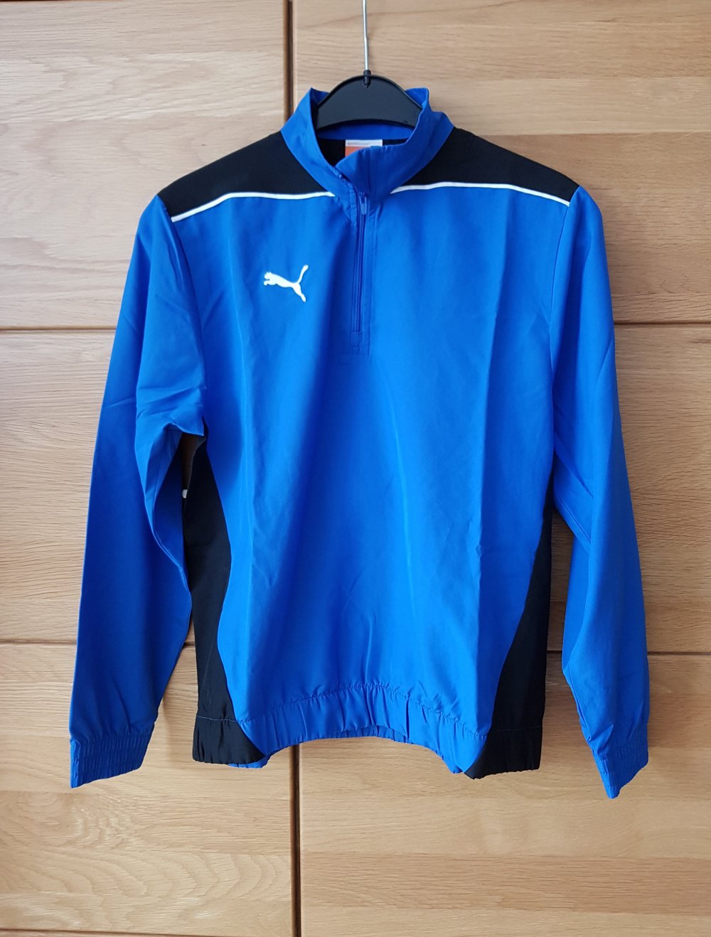 Neue Puma Laufjacke Funktionsjacke Windbreaker Zipper blau schwarz Gr.XS