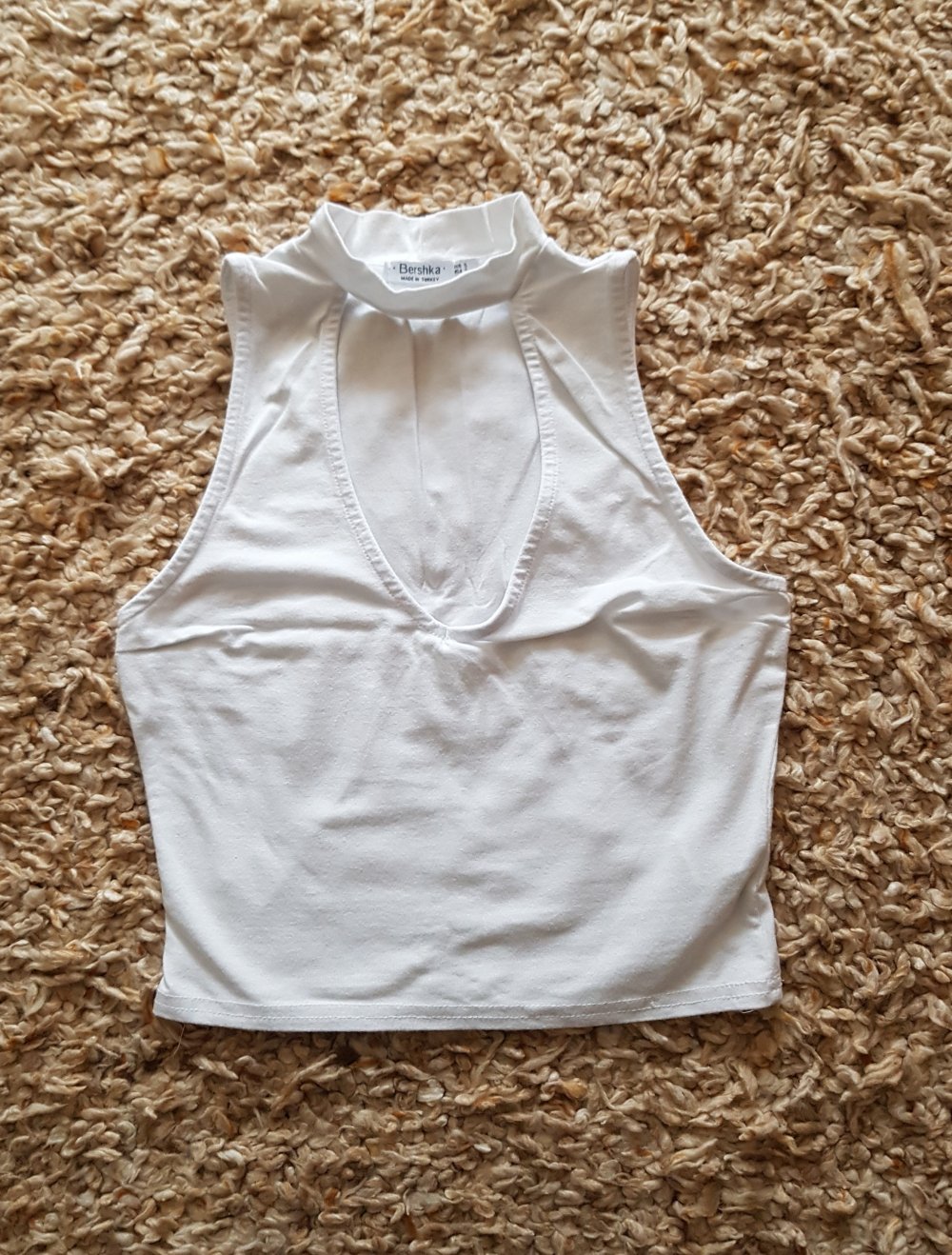 Croptop mit integriertem Choker weiß Gr.S