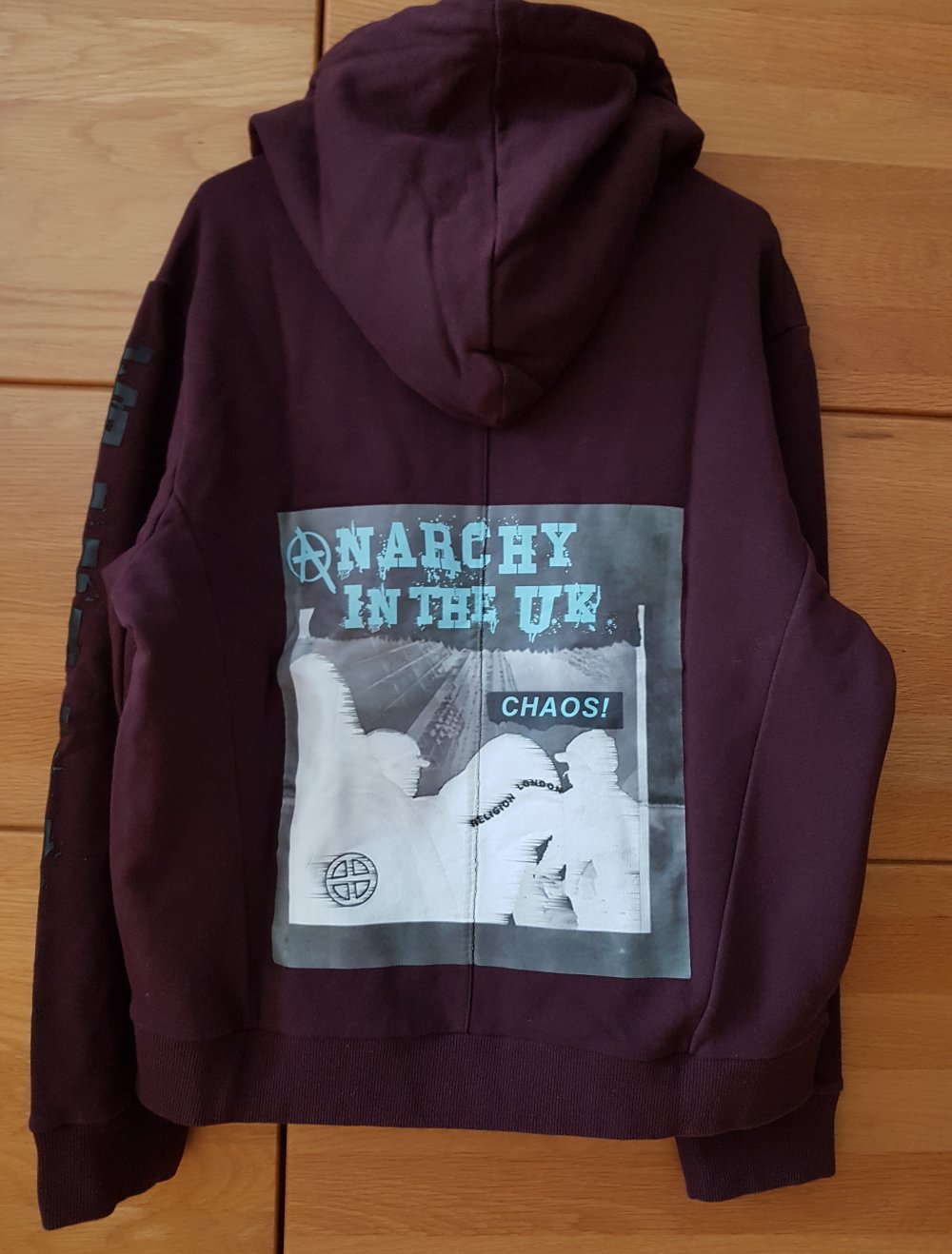 Kapuzenhoodie Hoodie Zipper dunkellila  burgunderrot  oversized  Gr.M