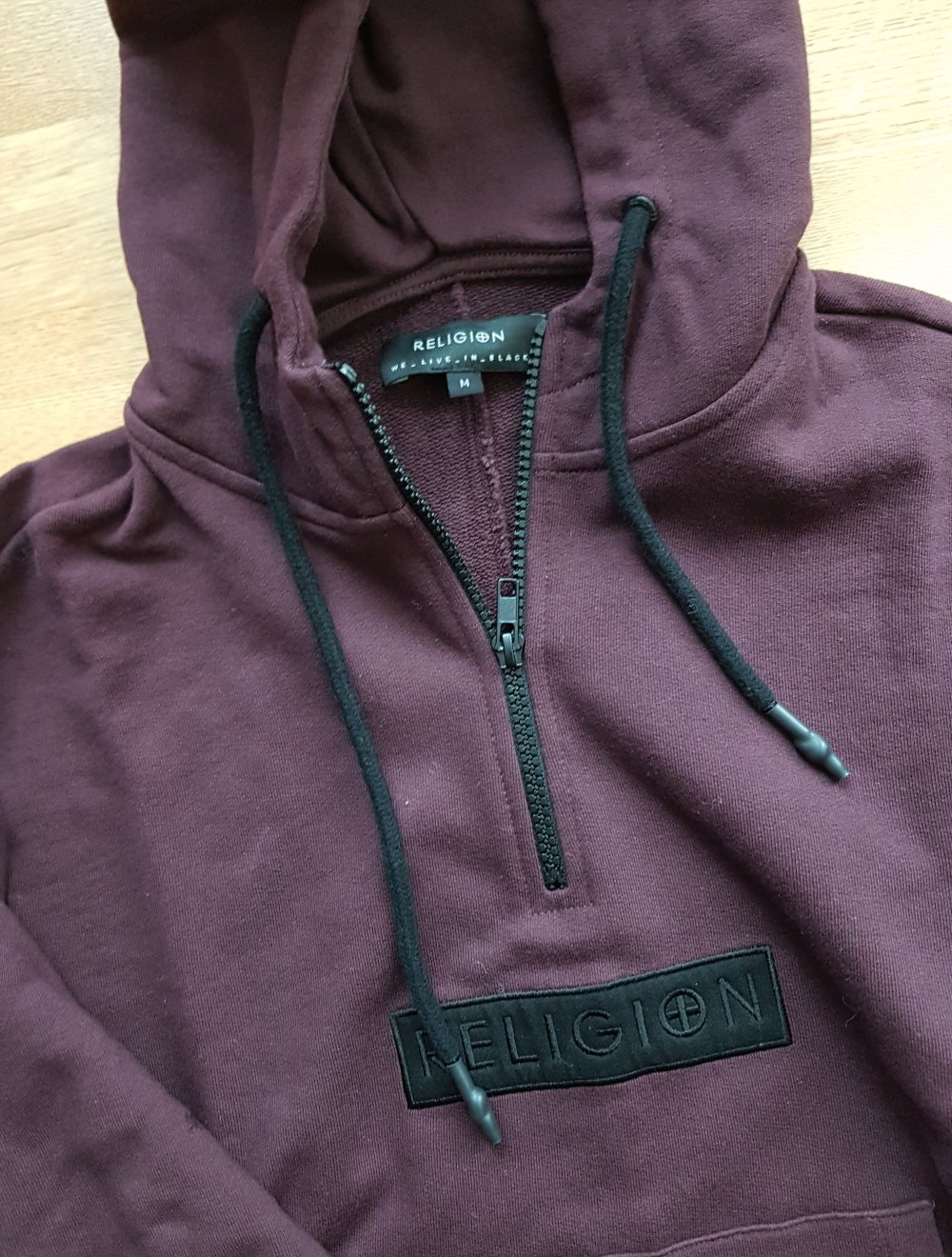 Kapuzenhoodie Hoodie Zipper dunkellila  burgunderrot  oversized  Gr.M