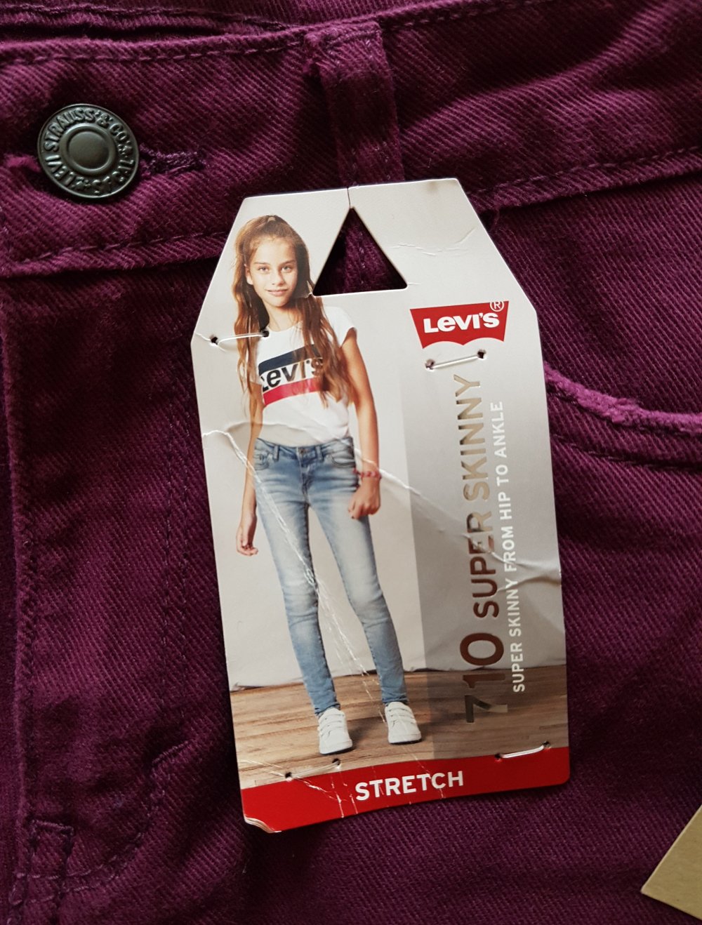 Neu! Levi's 710 Skinny Jeans Stretch burgunderrot 164cm/16J