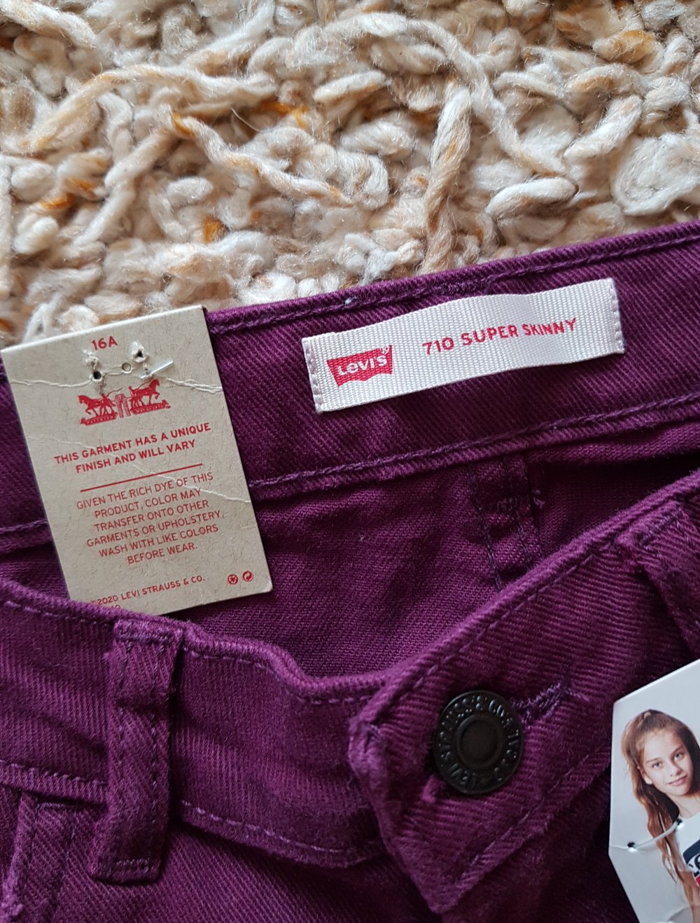 Neu! Levi's 710 Skinny Jeans Stretch burgunderrot 164cm/16J