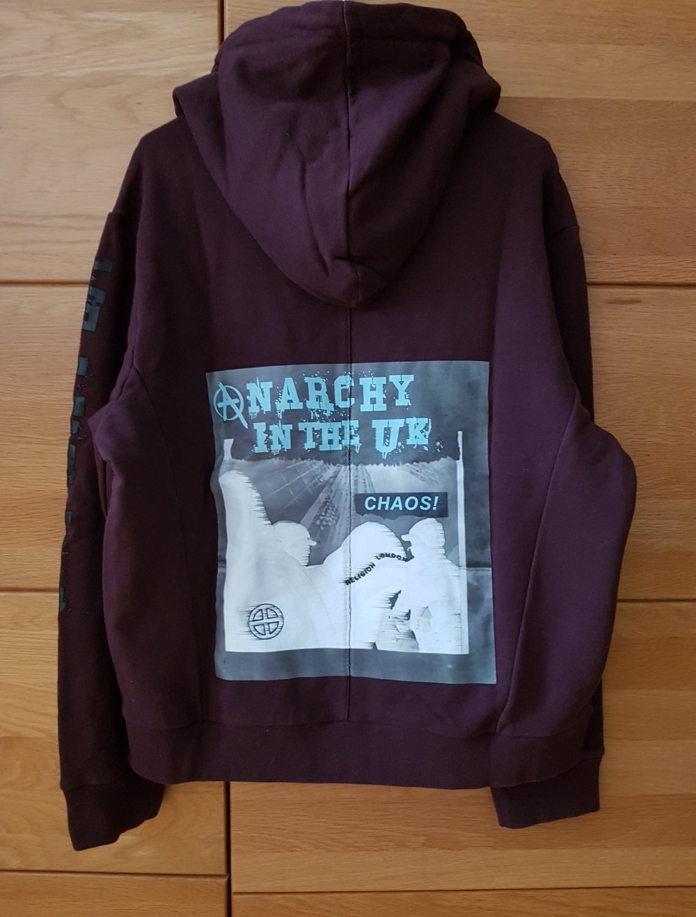 Kapuzenhoodie Hoodie Zipper dunkellila  burgunderrot  oversized  Gr.M