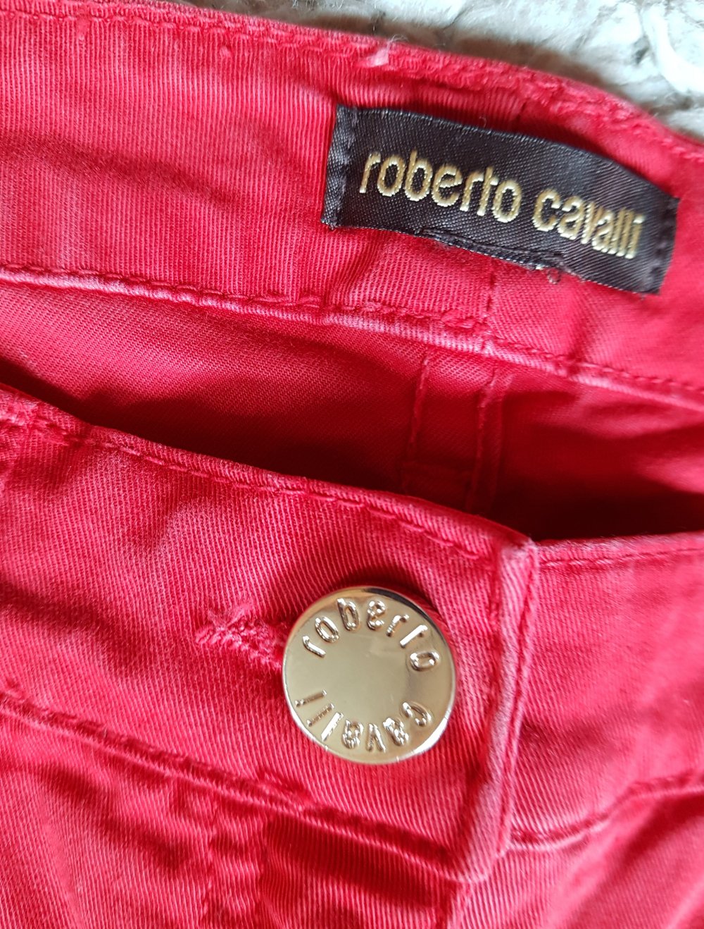 Roberto Cavalli Sommerjeans Hose rot Gr.34 neu