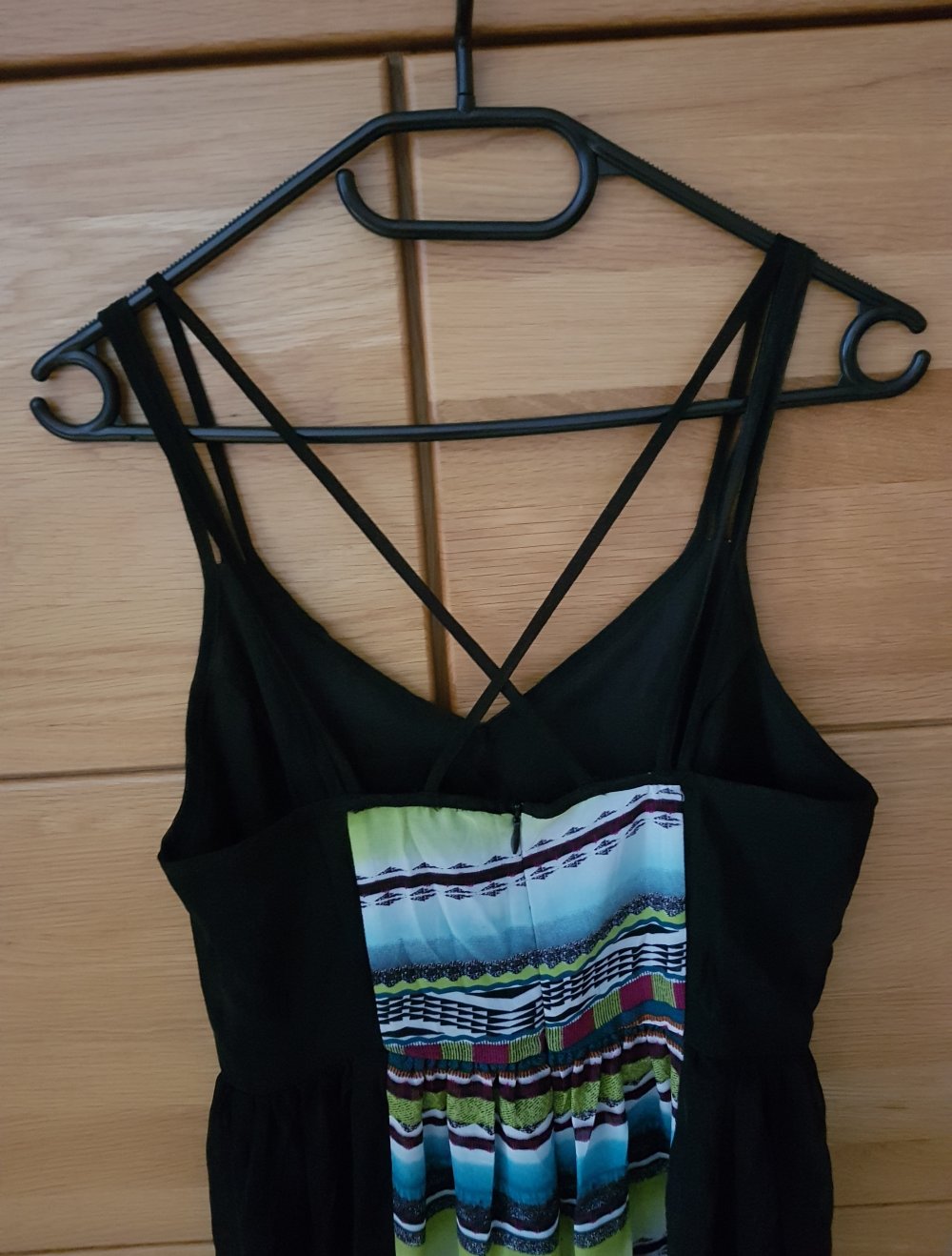 Maxi Sommerkleid Boho Ethno schwarz bunt  Gr.S