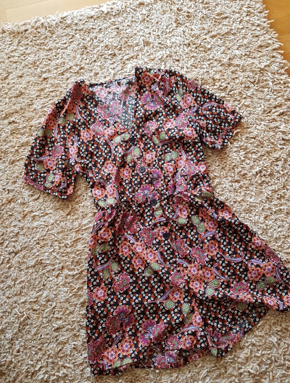 Neu! Buntes Geblümtes Jumpsuit Playsuit mit V-Ausschnitt Gr.44