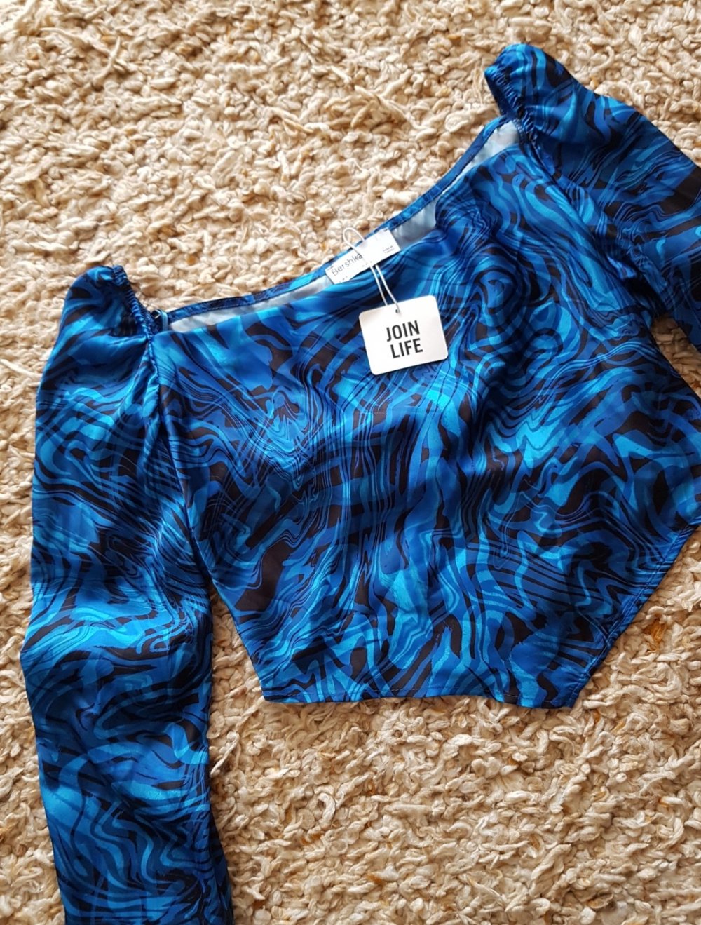 Neue Cropbluse  Croptop blau dunkelblau  Gr.S