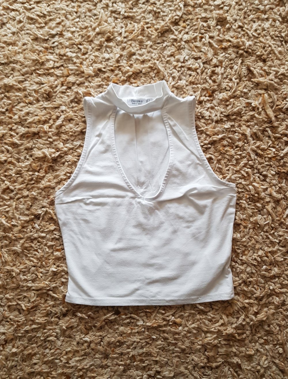 Croptop mit integriertem Choker weiß Gr.S