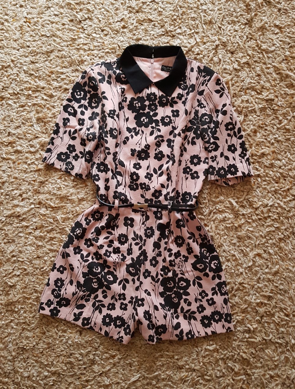 Jumpsuit Playsuit  gemustert rose schwarz Gr.38