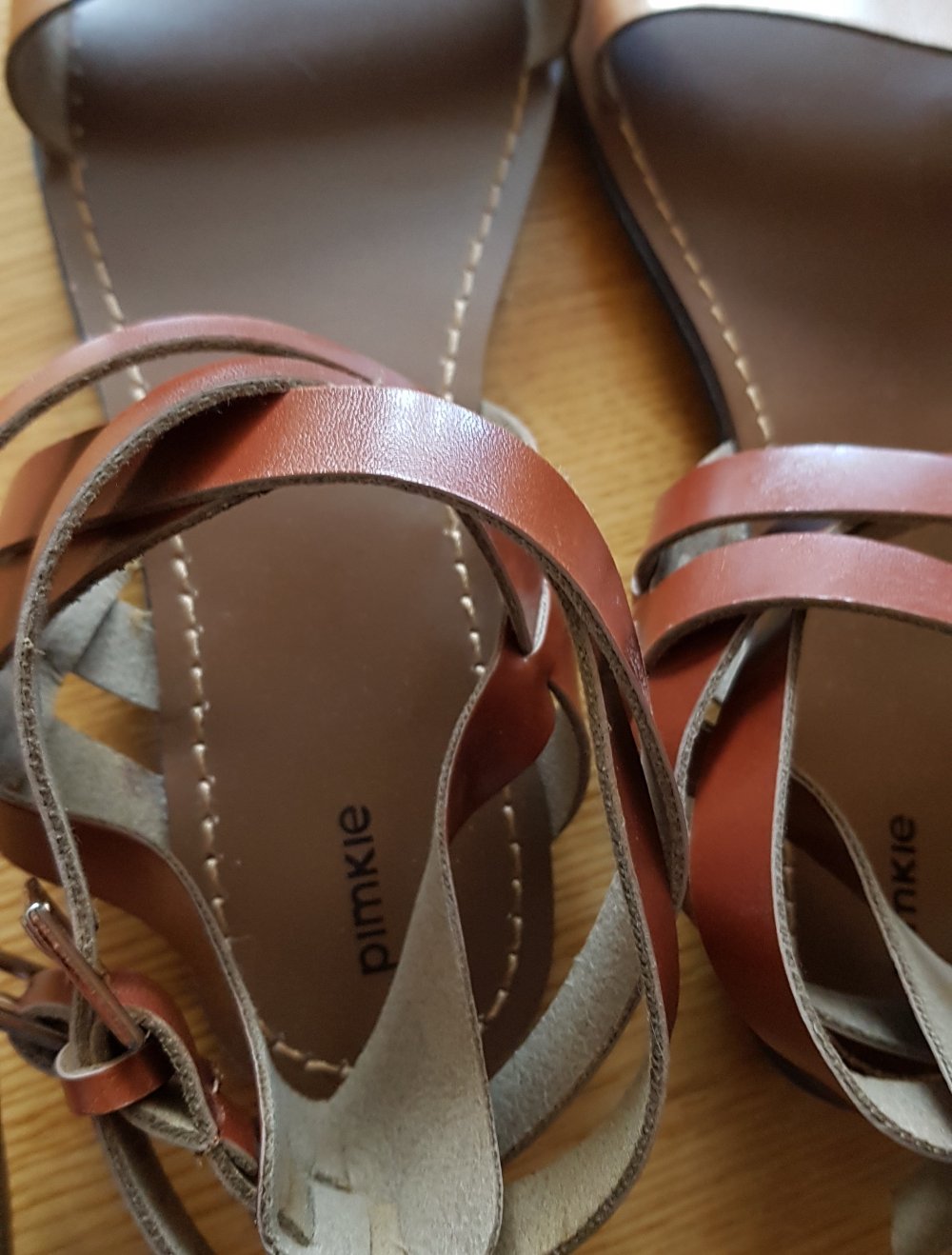 Neue Flache Sommer Sandalen braun  Gr.38