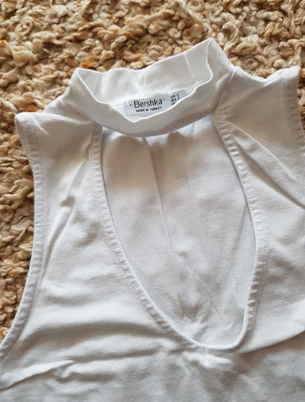 Croptop mit integriertem Choker weiß Gr.S