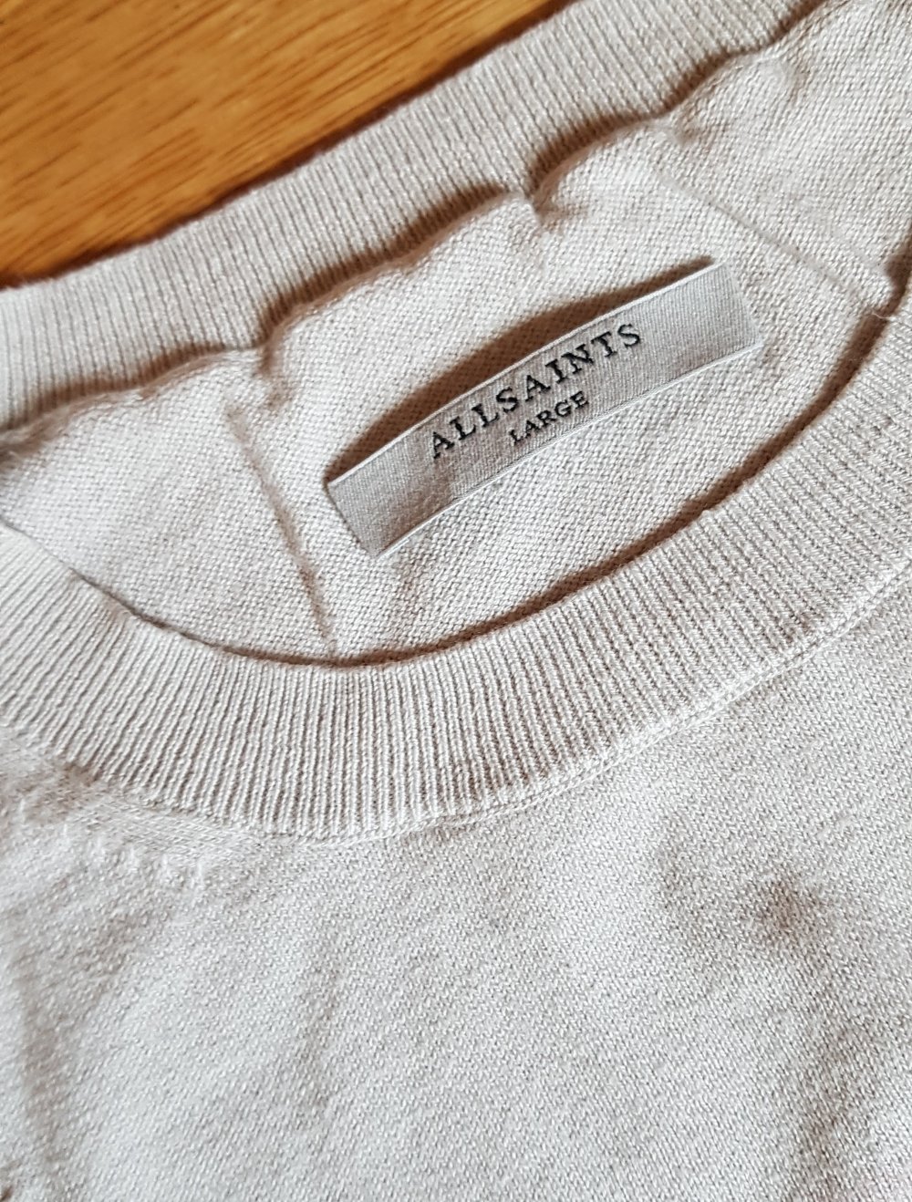 All Saints Shirt Pulunder Weste Used Look creme beige Streifen Gr.L