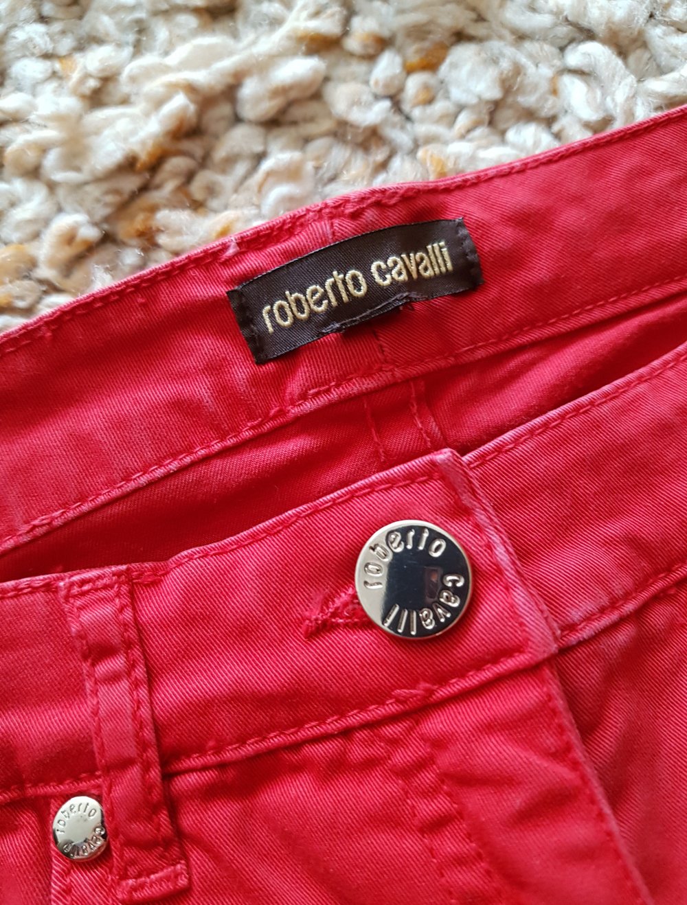 Roberto Cavalli Sommerjeans Hose rot Gr.34 neu