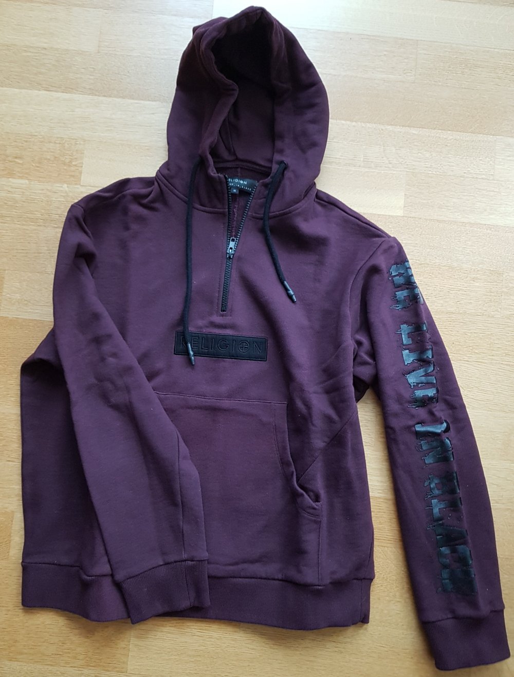 Kapuzenhoodie Hoodie Zipper dunkellila  burgunderrot  oversized  Gr.M