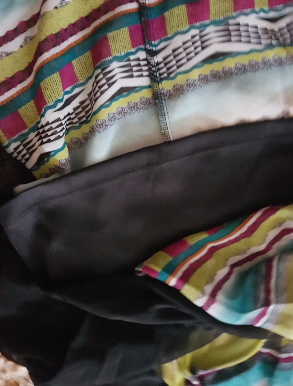 Maxi Sommerkleid Boho Ethno schwarz bunt  Gr.S