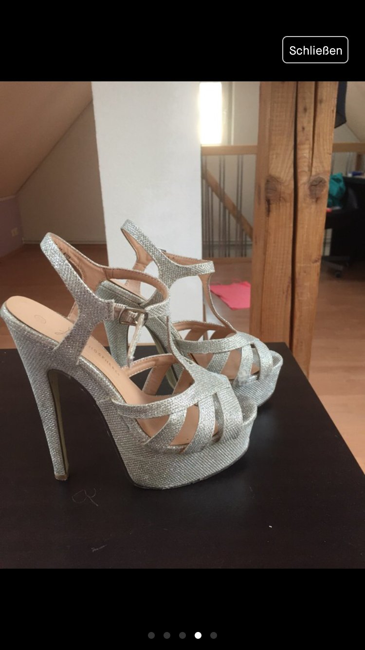 gold glitzer eyecatcher high heels plateau