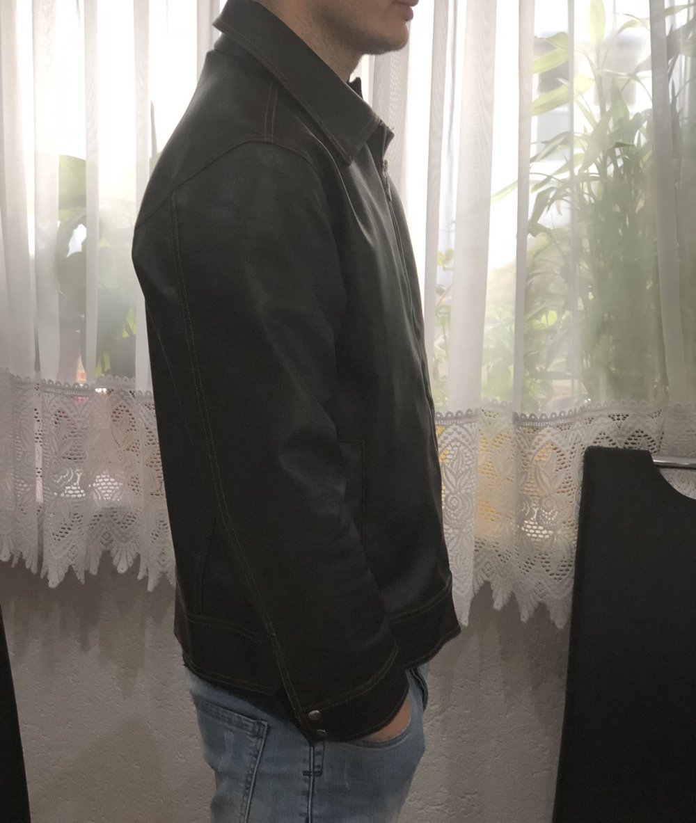 Kunstleder jacke schwarz