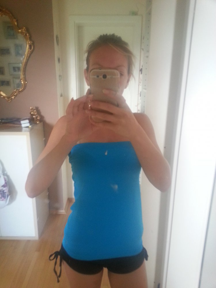 Neon Blaues Tube Top Bandeau Rock Gr. S-M