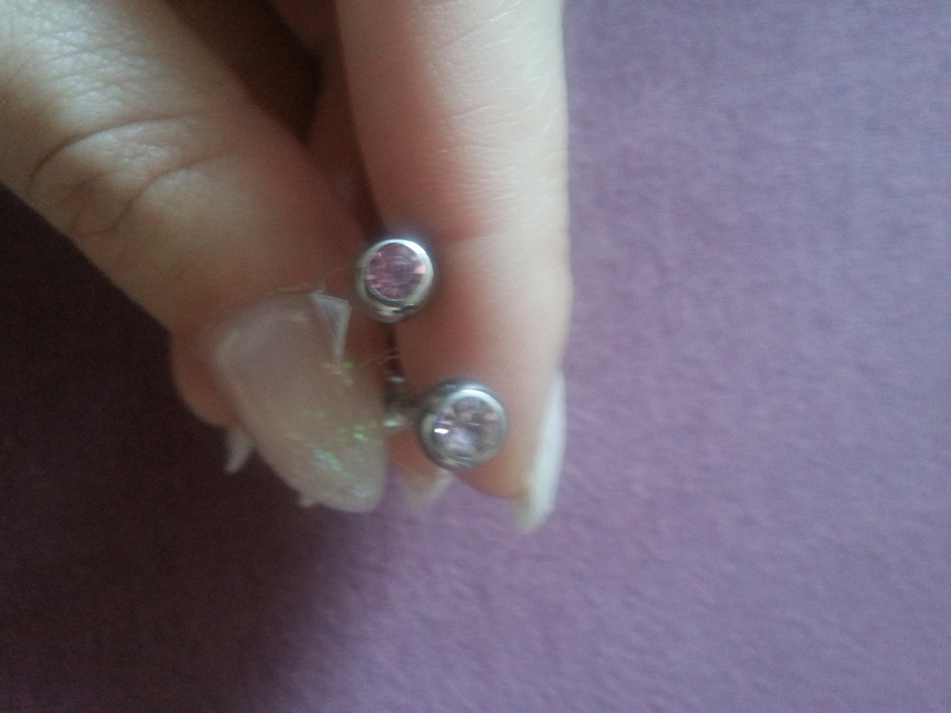 Zungenpiercing Titan Rosa Strassstein NEU