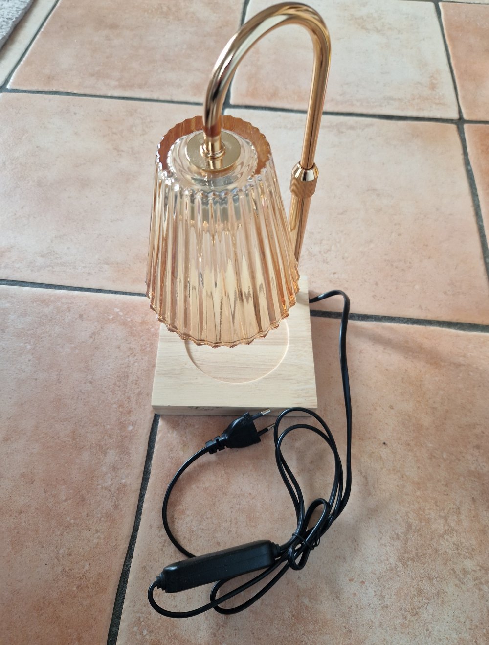 kerzenlampe kerzenwärmer lampe beige gold Neu