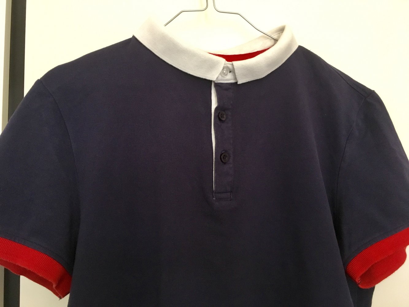 Polo Shirt Kiomi Slim M navyblau rot weiss