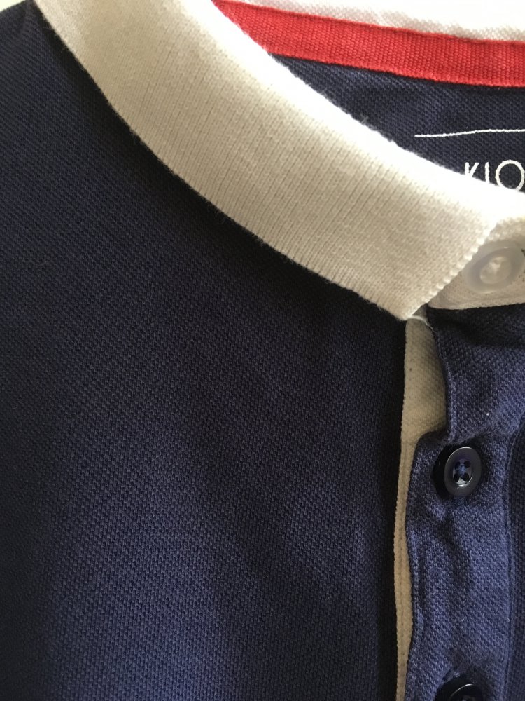 Polo Shirt Kiomi Slim M navyblau rot weiss