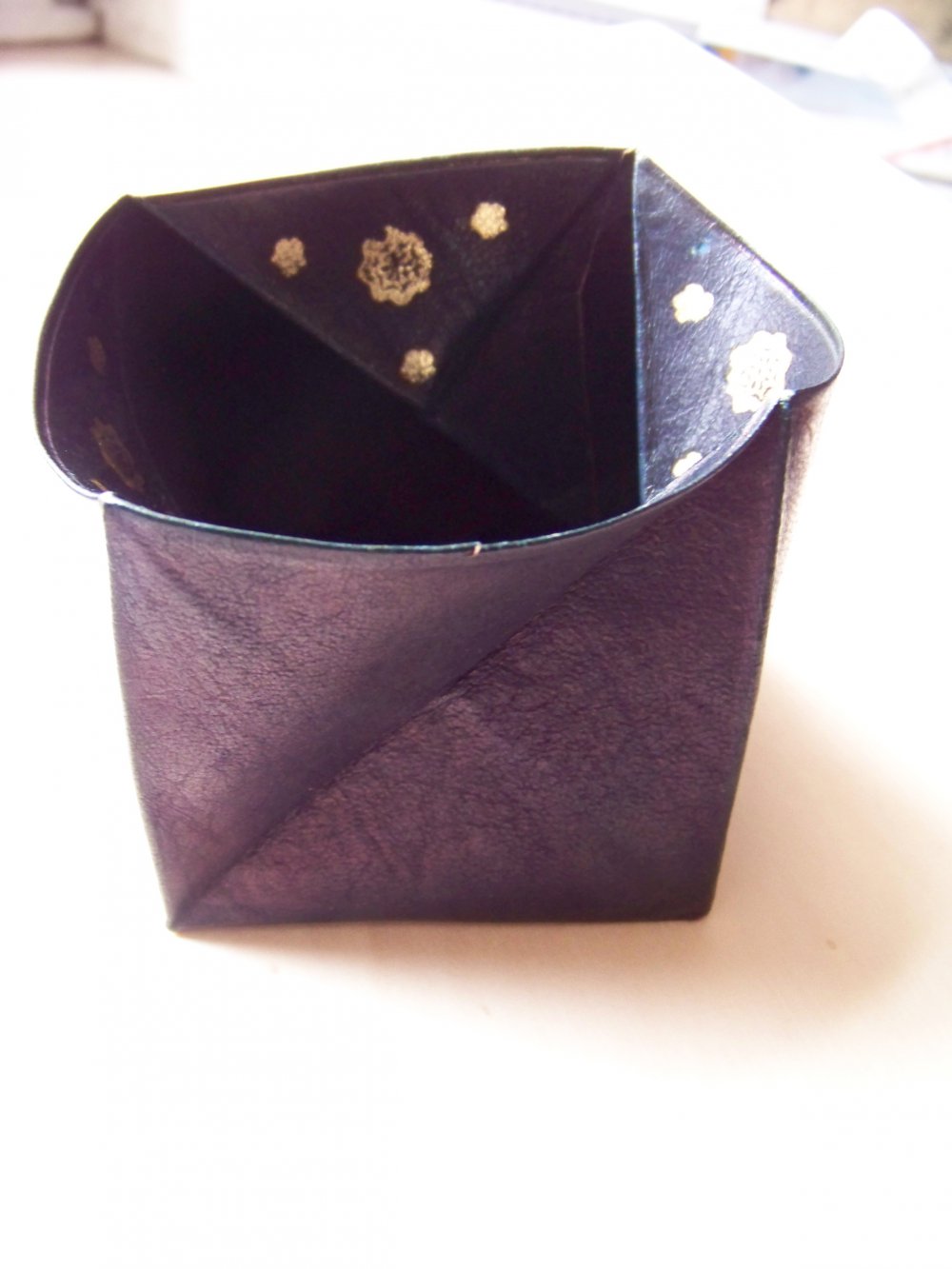 Falt-Portemonnaie 4x4 cm Geldbörse aus Leder