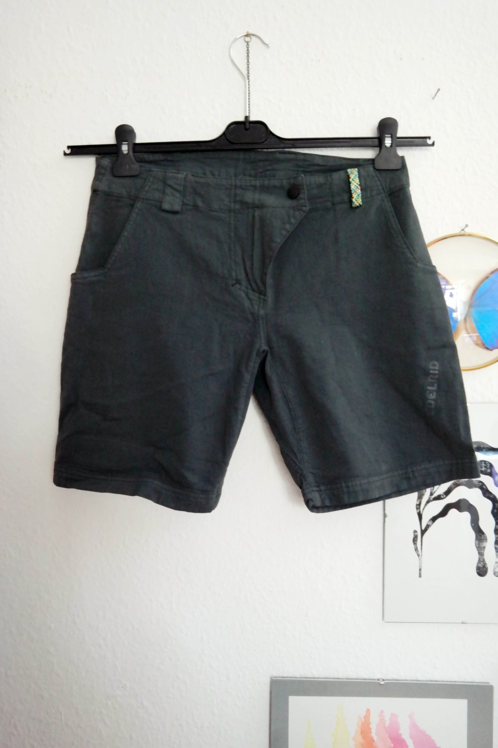 Edelrid Shorts kurze Hose Biobaumwolle anthrazit S 36 38 Stretch Kletterhose Boulderhose 