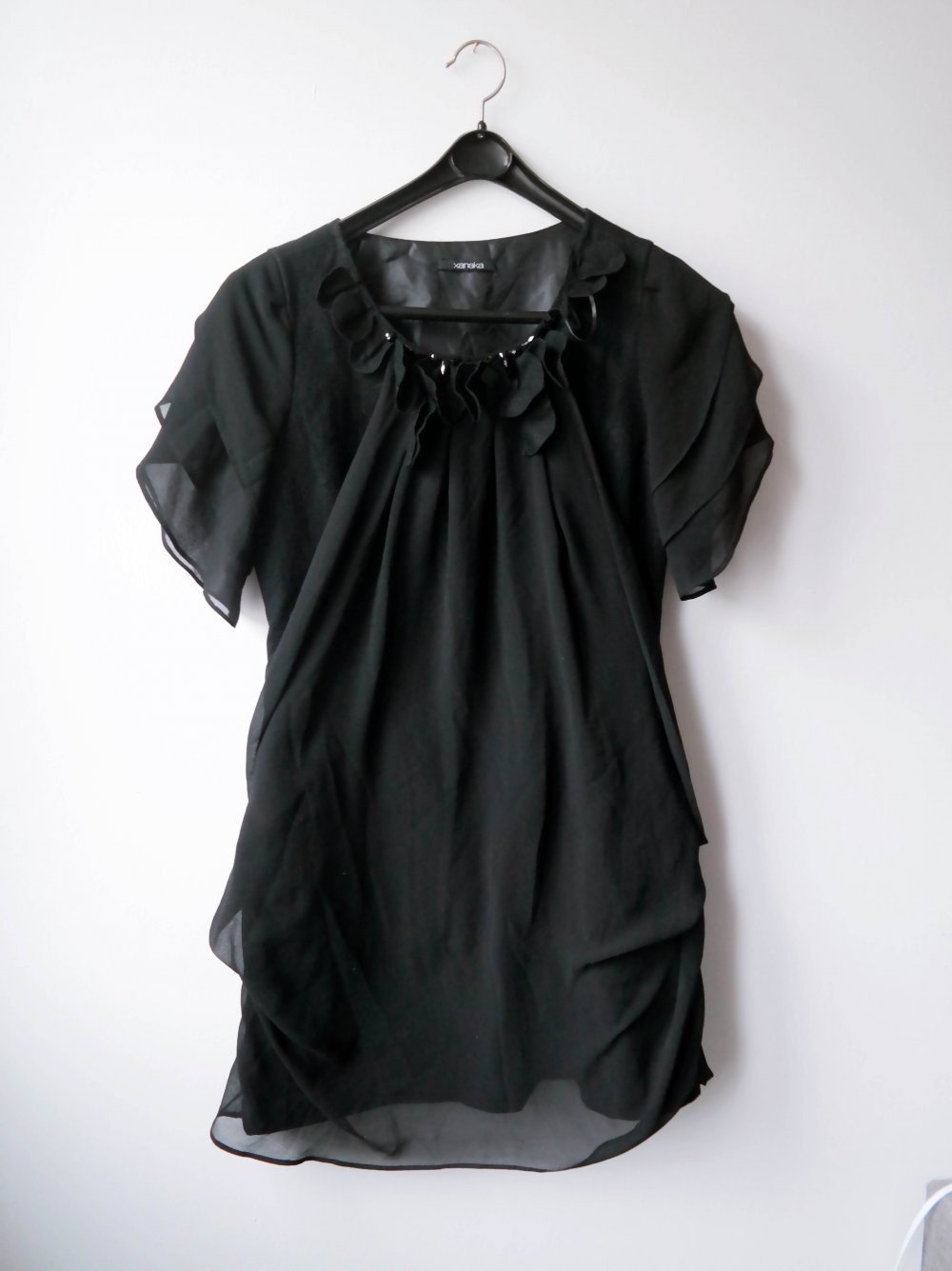 Xanaka Kleid Minikleid Wollkleid das kleine Schwarze edel elegant Cocktailkleid L 40 Wolle