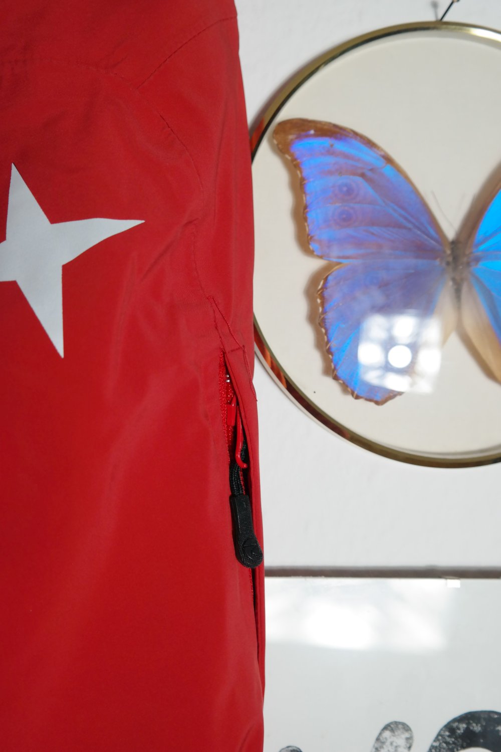 Maloja Skihose Winterhose Sporthose rot weiß Stern Hardshell S 38