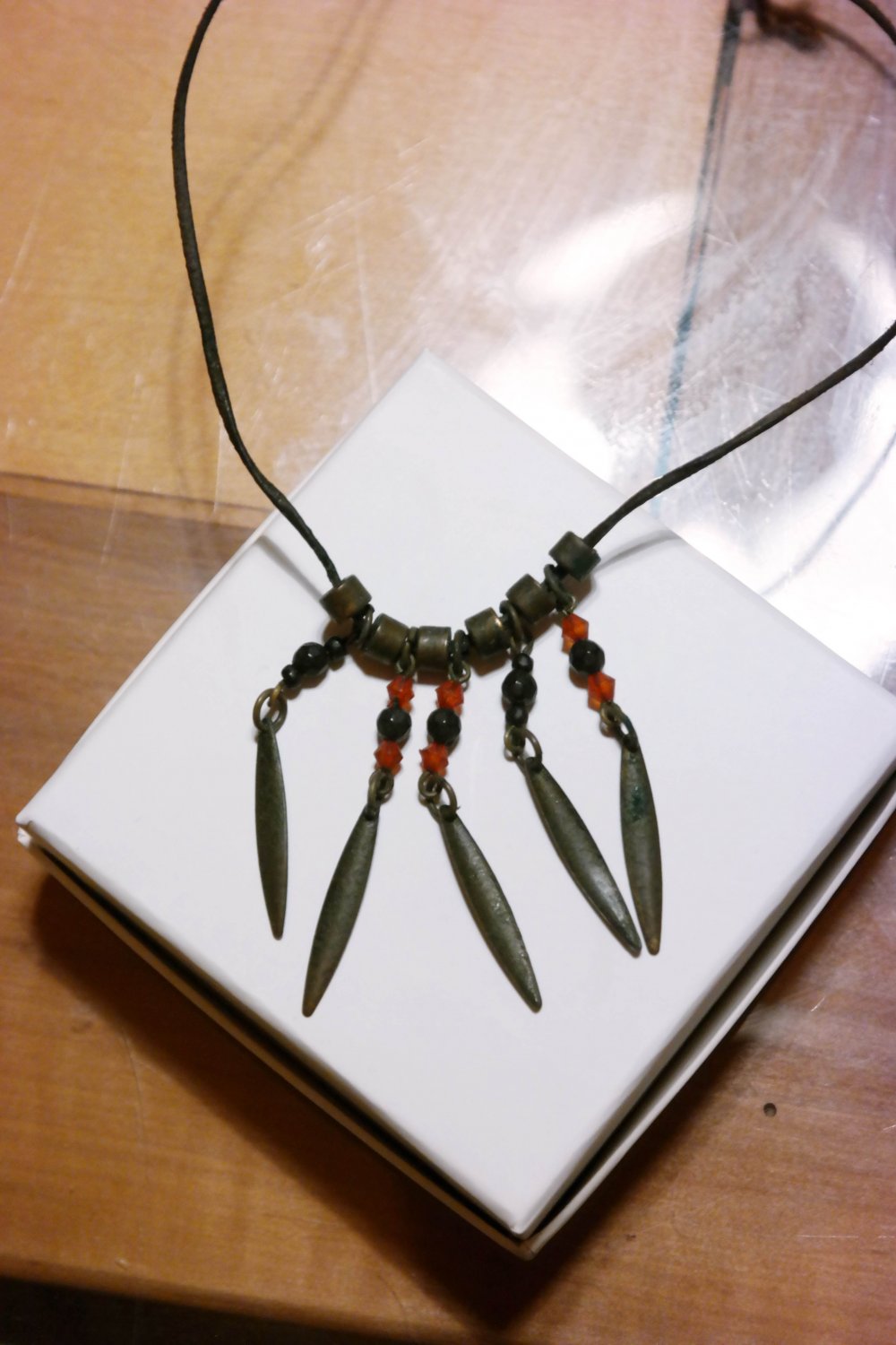 Vintage Ethno Halskette Hippie Goa Schwerter Amazone Lunar Göttin 