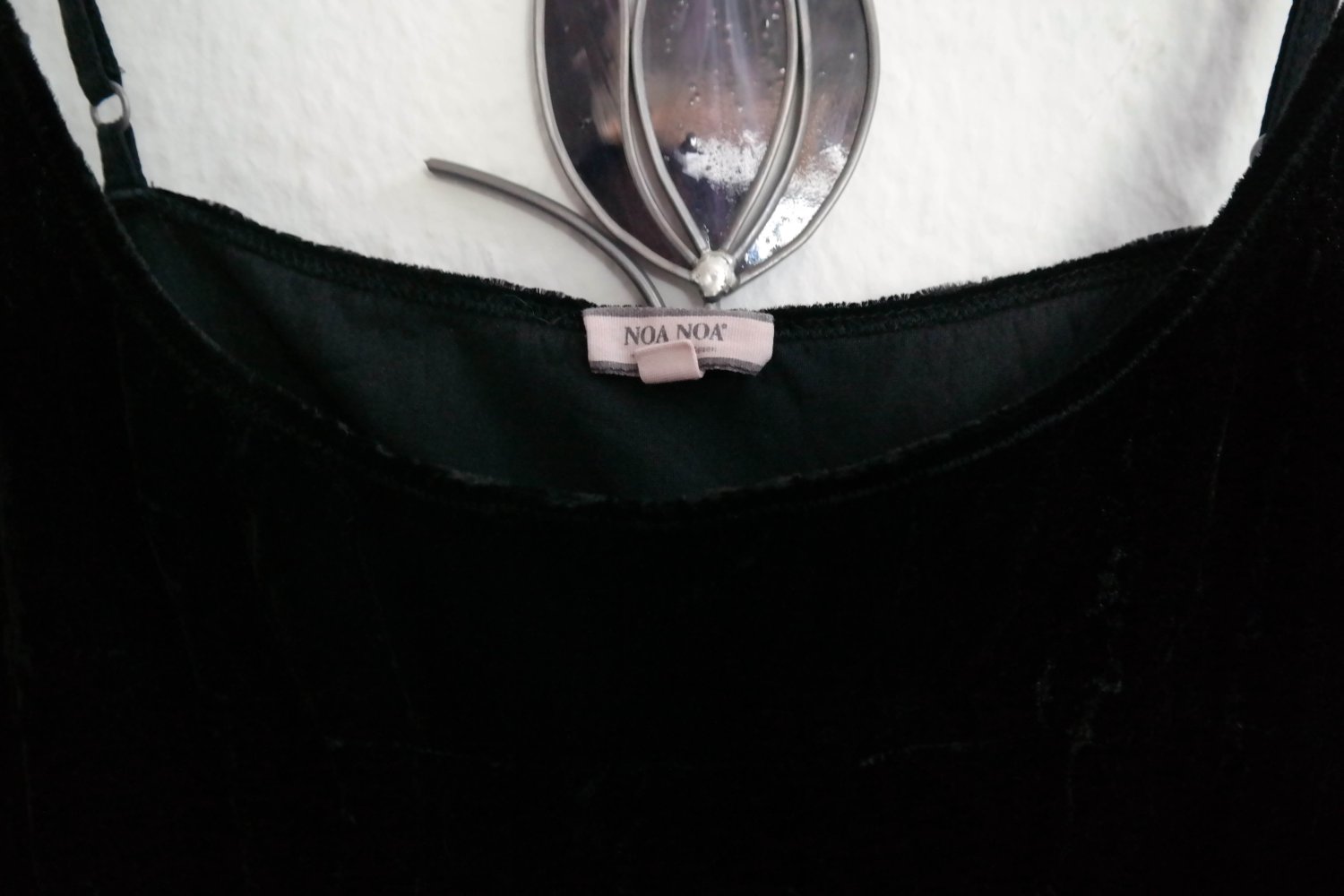 NoaNoa Top Spaghettitop Noa Noa Samt Samttop verstellbar schwarz Pannesamt S 36 M 38