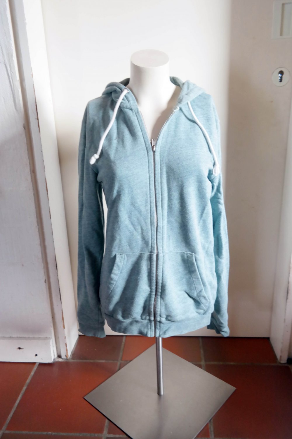 H&M Hoodie Kapuzenpullover Hoody hellblau hellgrau S 36 M 38 Sweatjacke Sweater