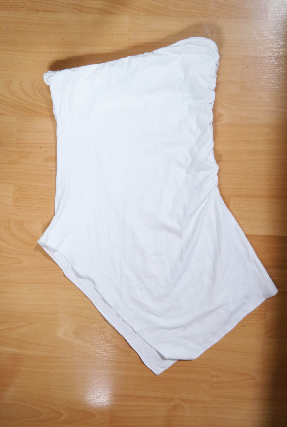 Zipfeltop Hippie Top Tunika schulterfrei Bandeau weiß Raffung gerafft S M 36 38