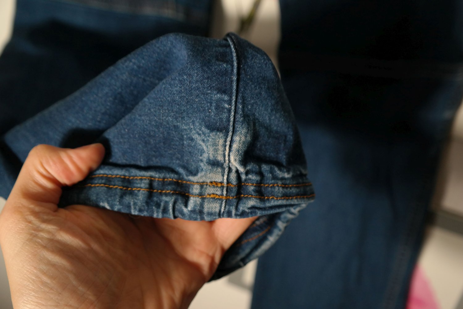 Simond Boulderhose Jeans stretchig dunkelblau Sporthose Kletterhose S M 36 38